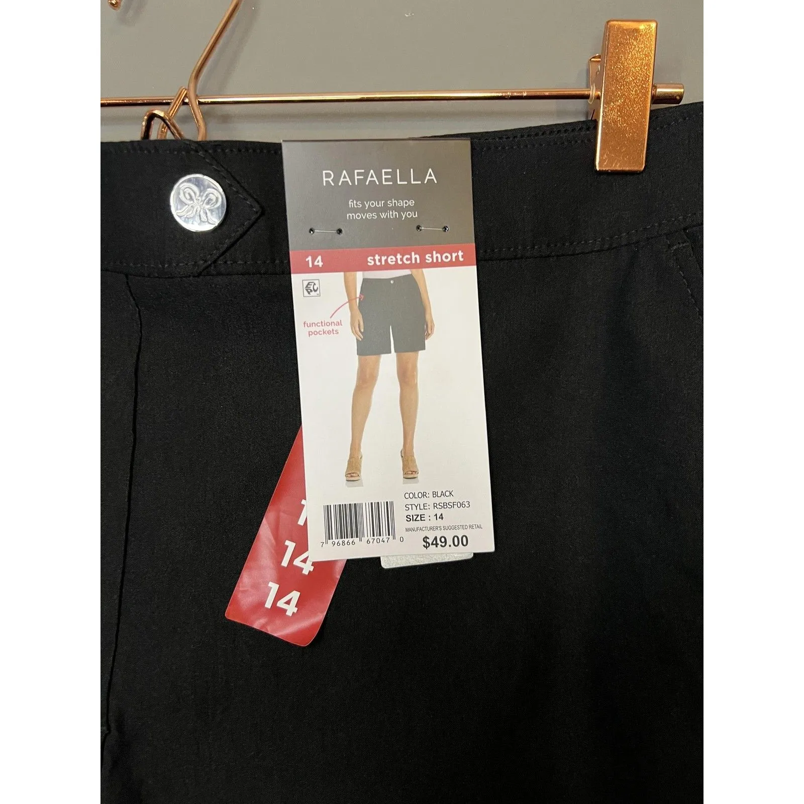 Rafaella Stretch Shorts Womens 14 Classic Fit Functional Pocket Dress Shorts - Image 2