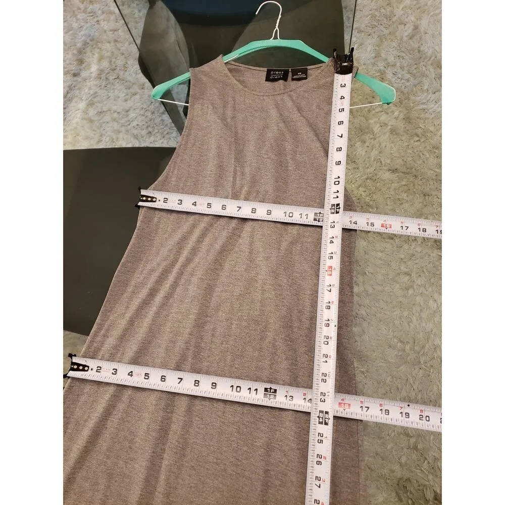 Press Long Maxi Dress Womens Small Gray Stretch Sleeveless Round Neck Pullover - Image 7