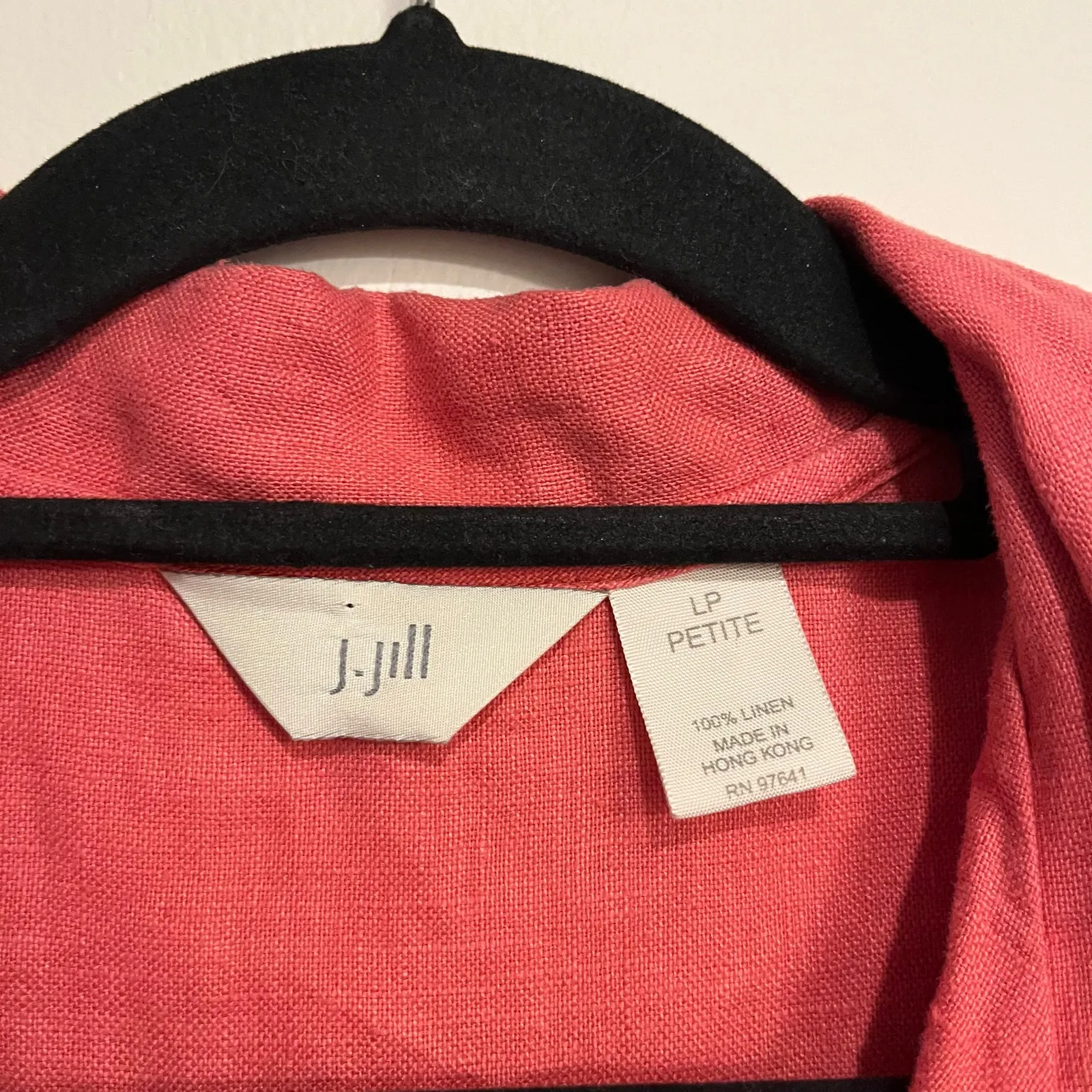 J. Jill Top Sleeveless Blouse Tunic 100% Linen Flax Pink Salmon Large Petite - Image 5