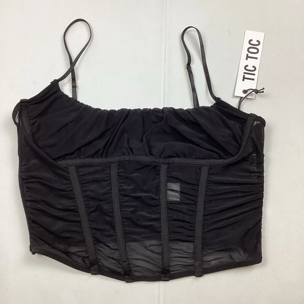 Tic Toc Black Corset Tank Top NEW! - Image 9