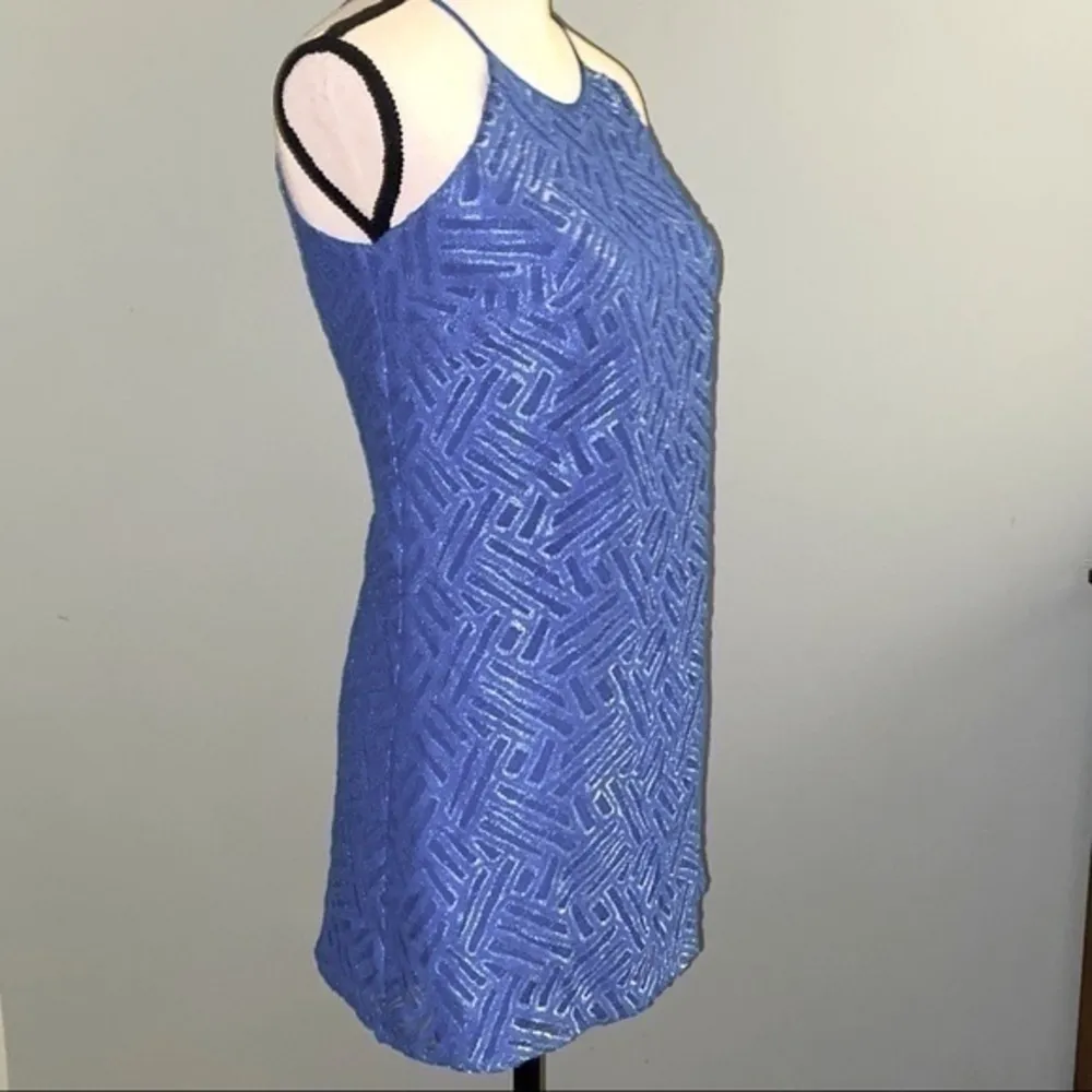 LILLY PULITZER Angel Halter Dress in Sapphire Blue Bamboo Geo Lace. XS. EUC - Image 3