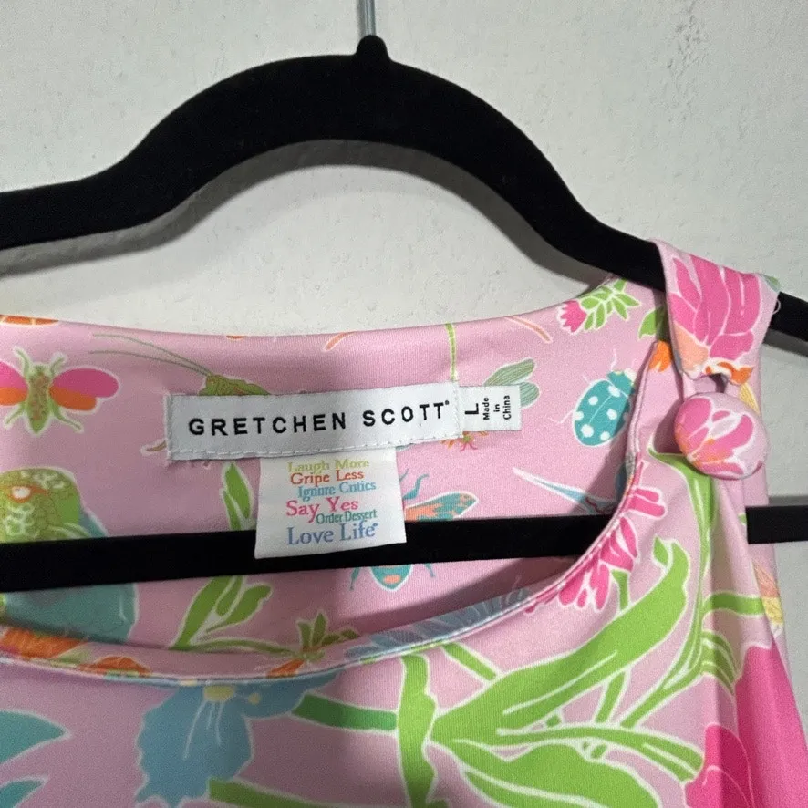 Gretchen Scott Jersey Slick Maxi Dress Birds & The Bees Bloomcore Floral Large Pink - Image 6