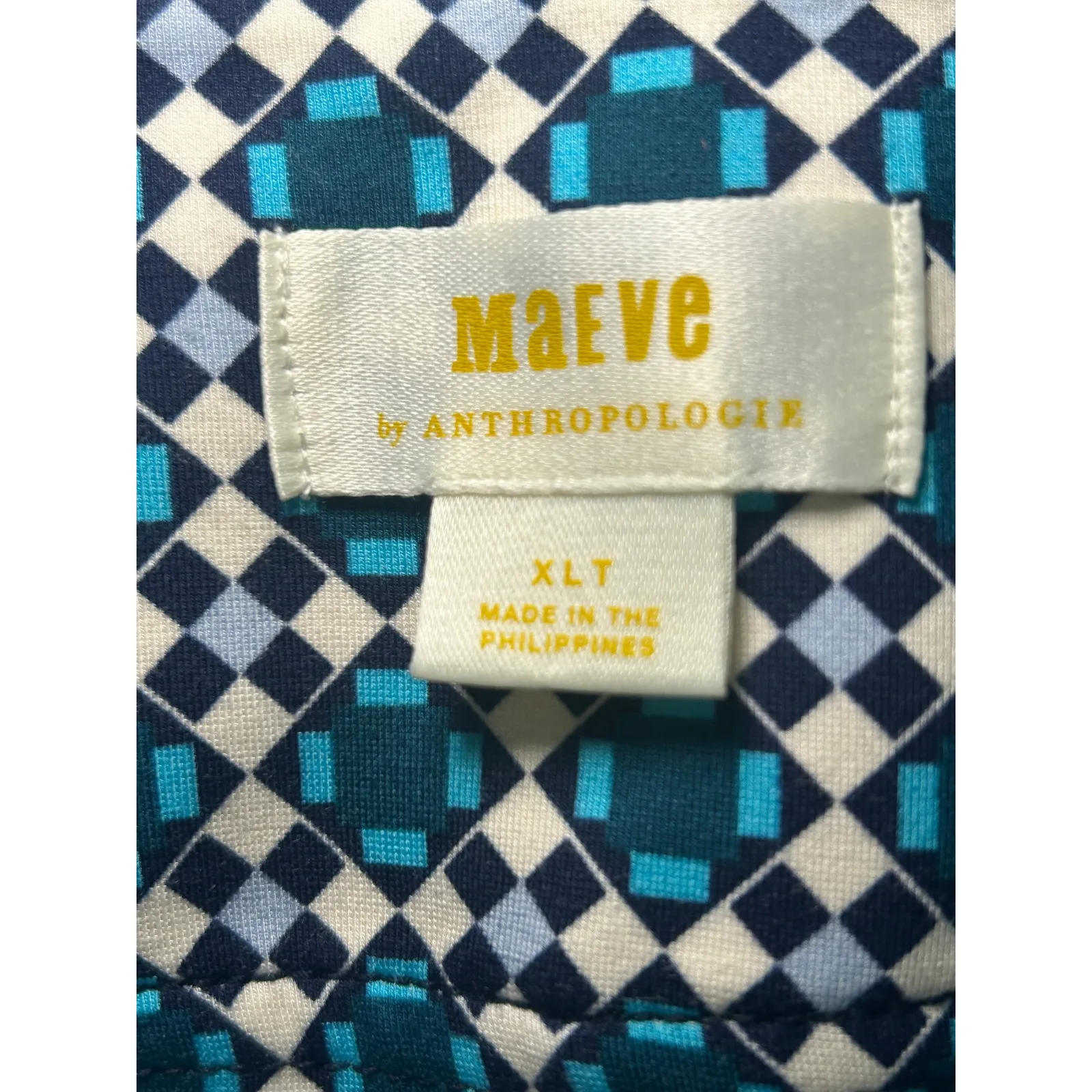 Maeve Anthropologie Cameron Tailored Leggings Teal Print‎ XLT Tall - Image 8