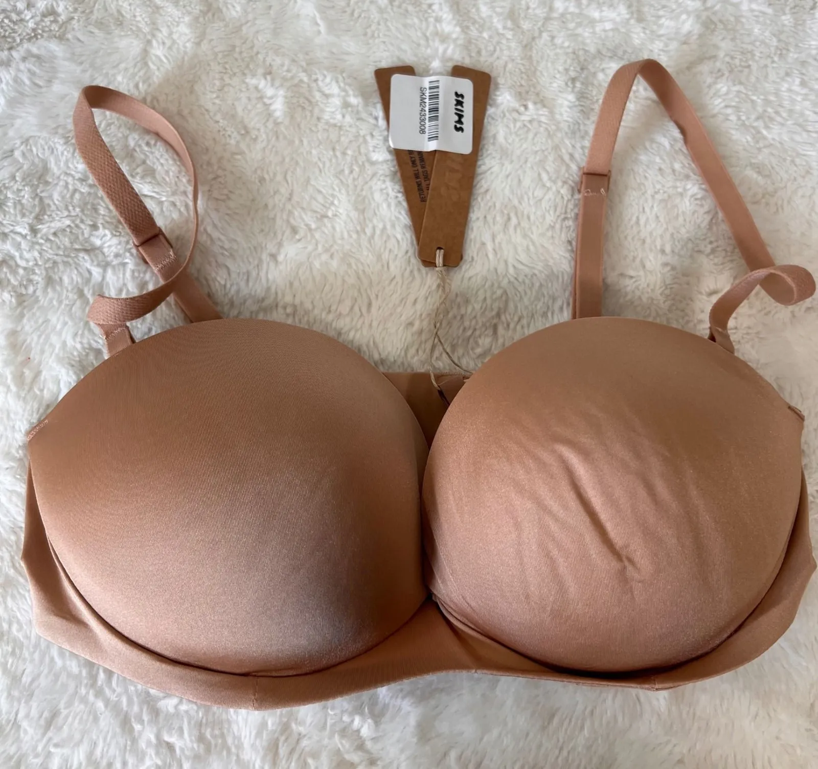 SKIMS Ultimate Push Up Strapless Bra Clay Color Size 34C BA BAN 3208 NWT - Image 1