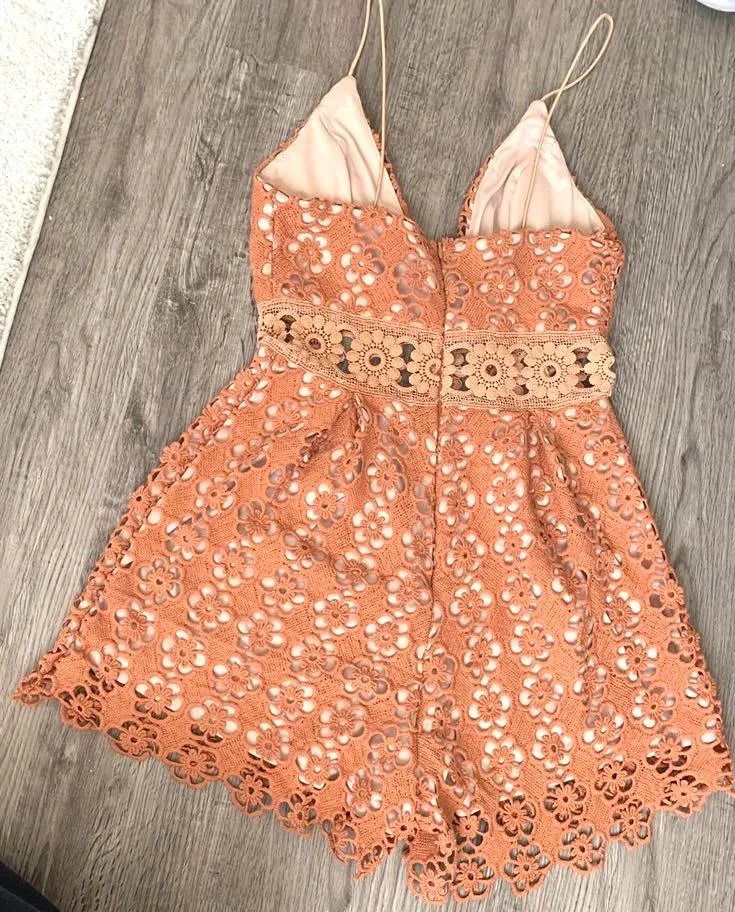Boutique Flower Lace Romper, Never Worn  - Image 3