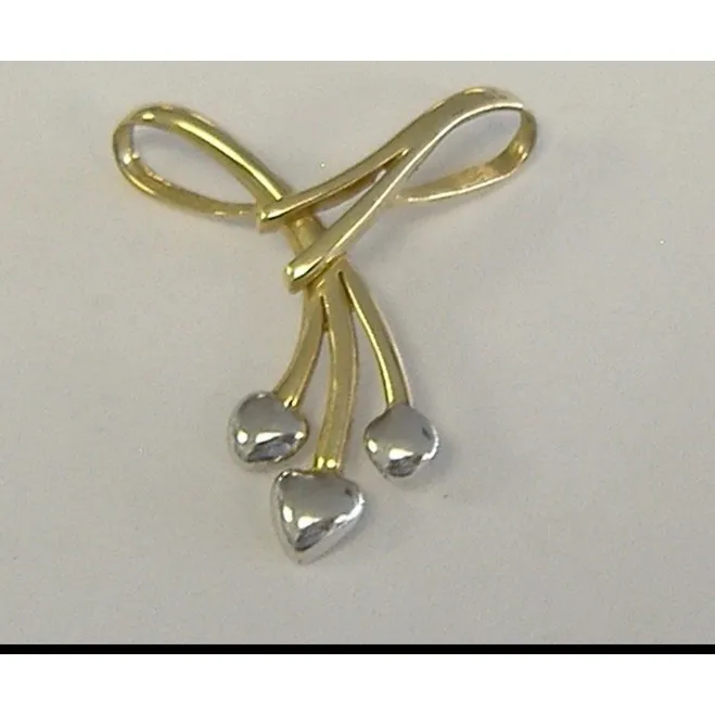 VINTAGE Solid 10K 2 Tone Gold Silver three - Image 4