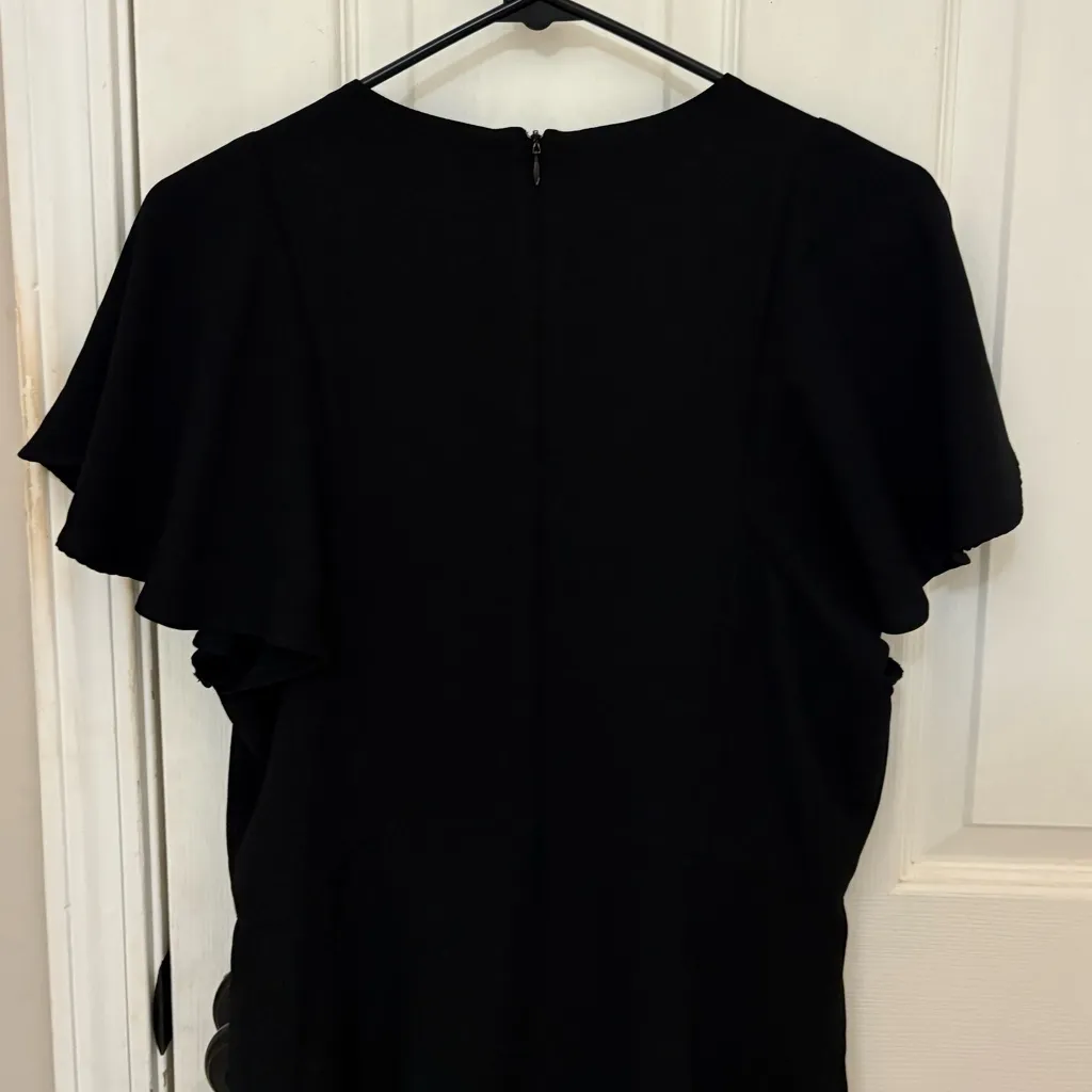 Neumann Marcus Flutter Sleeve Little Black Dress - Image 6