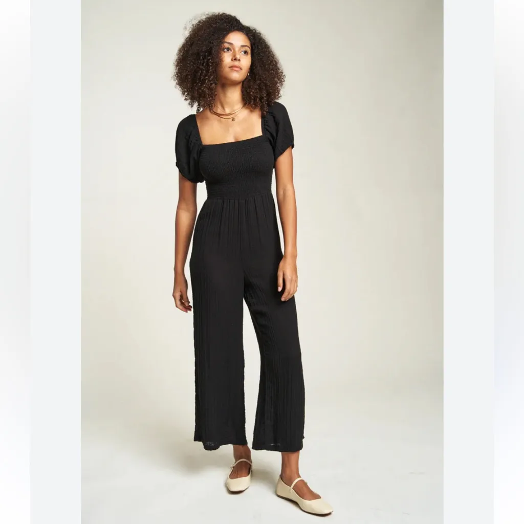 Oliver Logan Benton Romper Gauze Organic Cotton Smocked Jumpsuit. Size Large. - Image 15