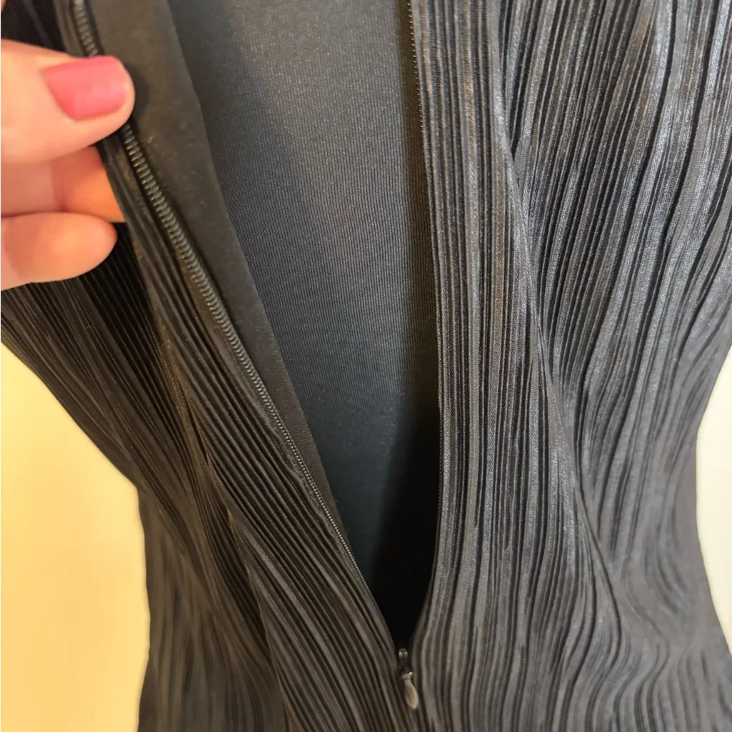 Laundry By Shelli Segal Black Pleated Midi Dress Size 4 - Image 9