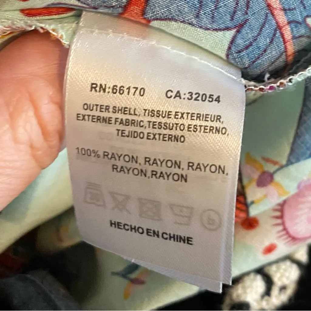 Anthropologie Radiant Floral Paisley Robe Kimono Aqua Red Boho maximalist pajama - Image 8