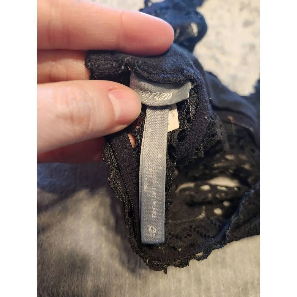 American Eagle Outfitters Aerie Bralette Black Lace Size XS Halter - Image 3