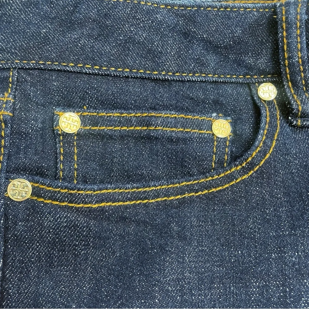 Tory Burch Jeans Low Rise Super Skinny Dark Rinse Wash Extra Long Size 28 | 6 - Image 10