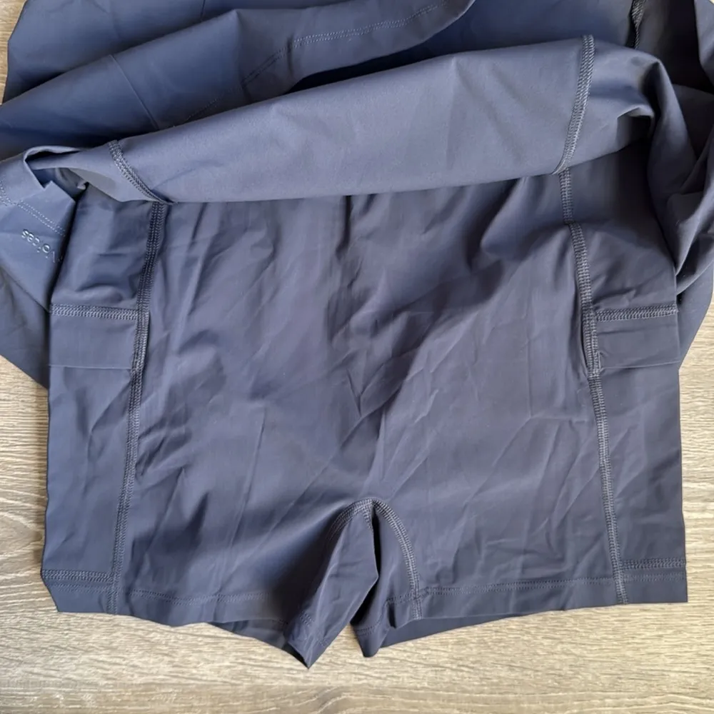 NEW Outdoor Voices One Shoulder lined Dress in Dark Sky Medium - Image 5