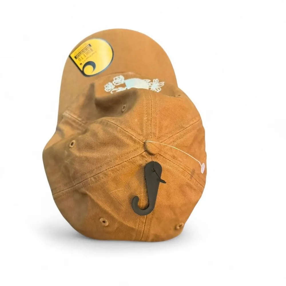 Carhartt Women's Tan adjustable baseball cap with gray embroidered floral logo - Image 8