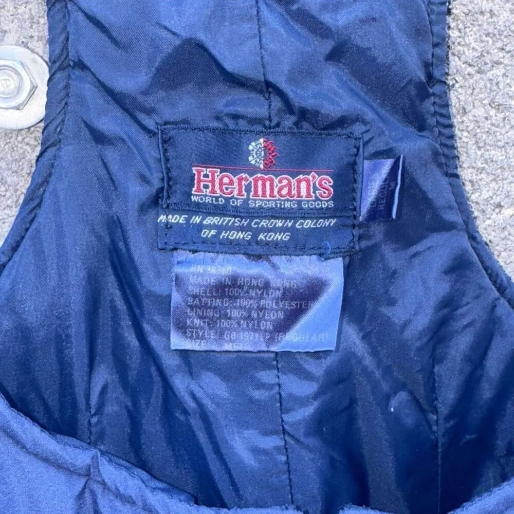 Vintage HERMAN's Ski Bib Snowsuit Winter Wear Size Small Medium Blue - Image 2
