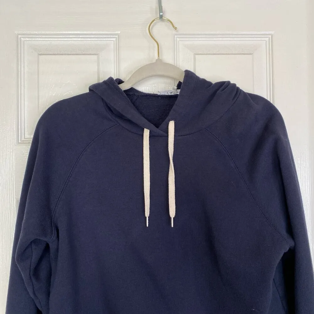 FRAME Shrunken Cotton Hoodie Navy Size Small Casual Comfy - Image 3
