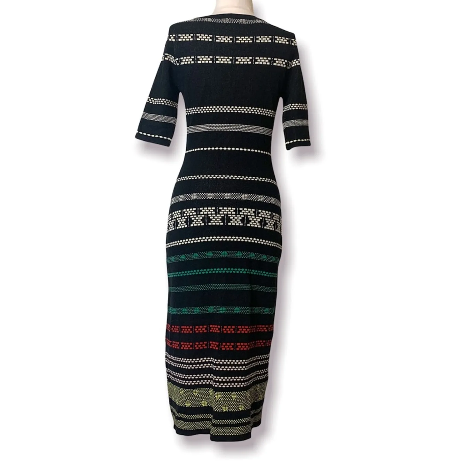 NWOT 525 America jacquard stripe knit midi dress sz S small - Image 3