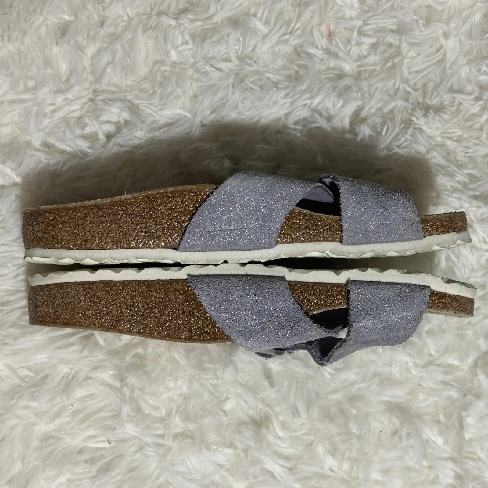 Birkenstock Blue Gray Sparkle Siena Big Buckle Size 36 EU 6 US Women's Slip On - Image 9