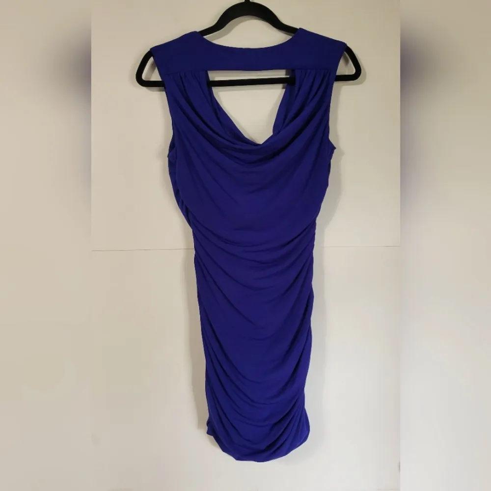 BCX Violet Sleeveless ruched mini dress Sequin Shoulder Size M - Image 2