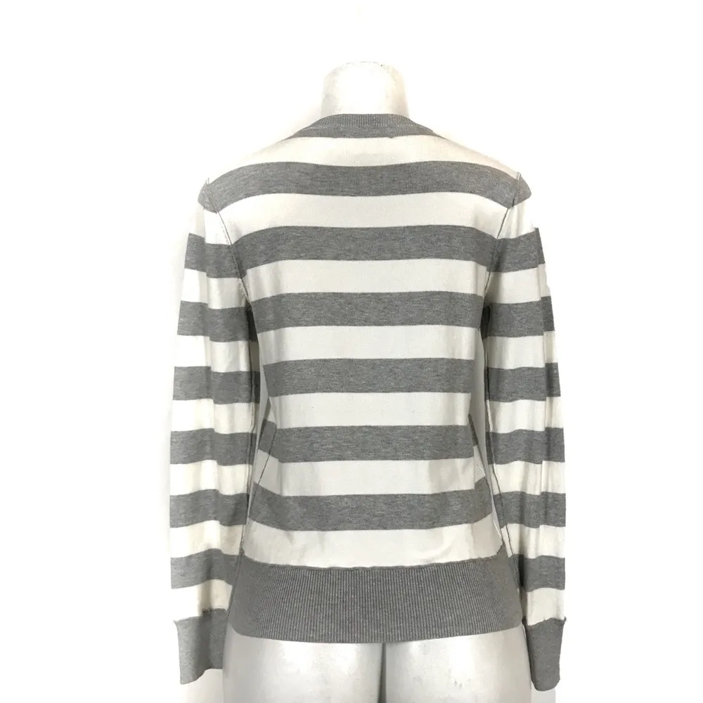 MICHAEL Michael Kors Sweater Size Small Stripe Top Winter Fall Cozy Gray - Image 4