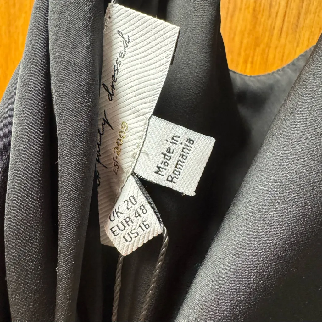 NEW Never Fully Dressed Black Bay Halter Neck Midi Dress Black US 16 NWT - Image 11