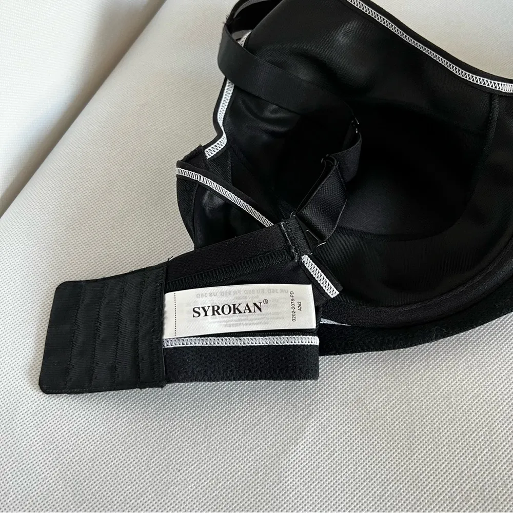SYROKAN Bra High Impact Full Coverage Bounce Control Underwire Workout Sport 36D Black Size undefined - Image 10