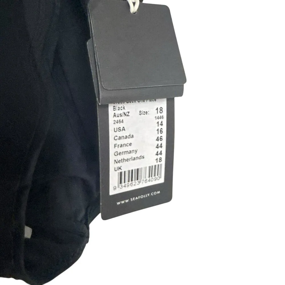 Seafolly Collective True Navy Cross Back V-Neck One Piece Swimsuit Size 14 - Image 8