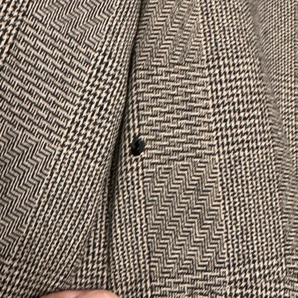 Vintage Herve Bernard Wool With Leather Trim Suit Set Brown Size 8 - Image 8