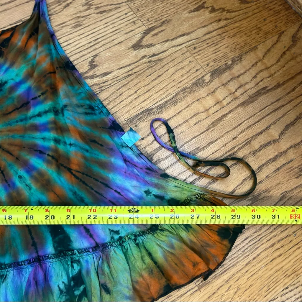 Tie Dye Rainbow Halter Top Open Back Boho Adjustable One Size Purple Size undefined - Image 14