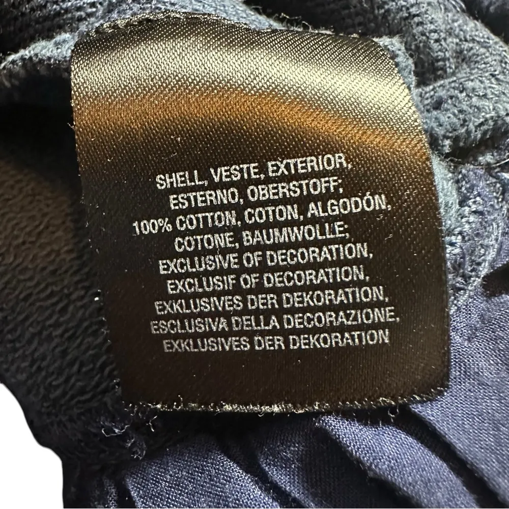 Huesca Pieced Top Saturday Sunday Navy Blue Ruffle Back Small - Image 13