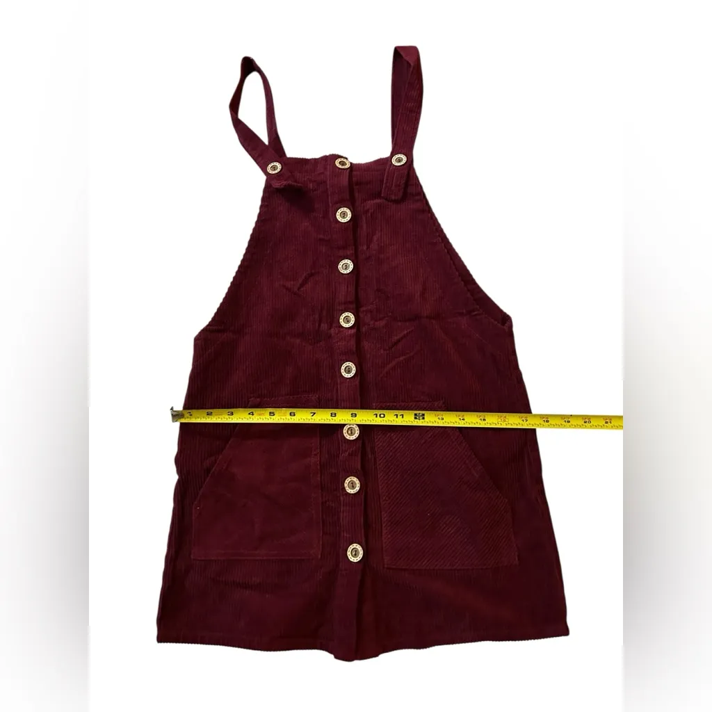 Forever 21 Maroon Corduroy Button-Front Dress – Wood Buttons, Retro 70’s Style - Image 7