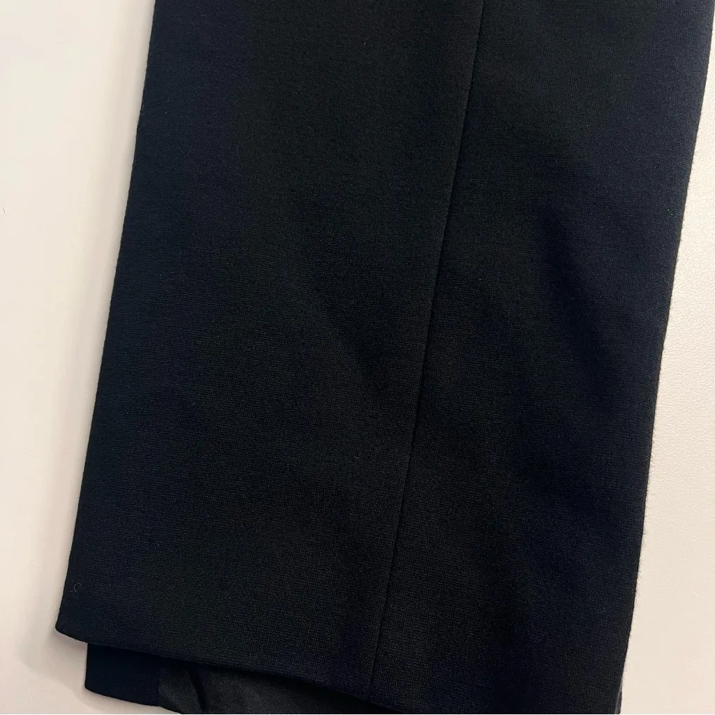 Imperfect Karen Millen Black Knee-Length Pencil Skirt zipper pockets back slit - Image 7