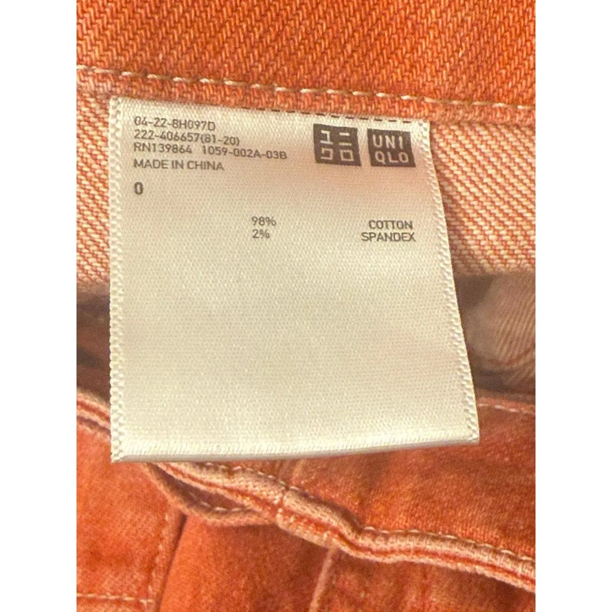 Uniqlo U Denim Skirt Acid Wash Red Button Front Midi size 0 - Image 6