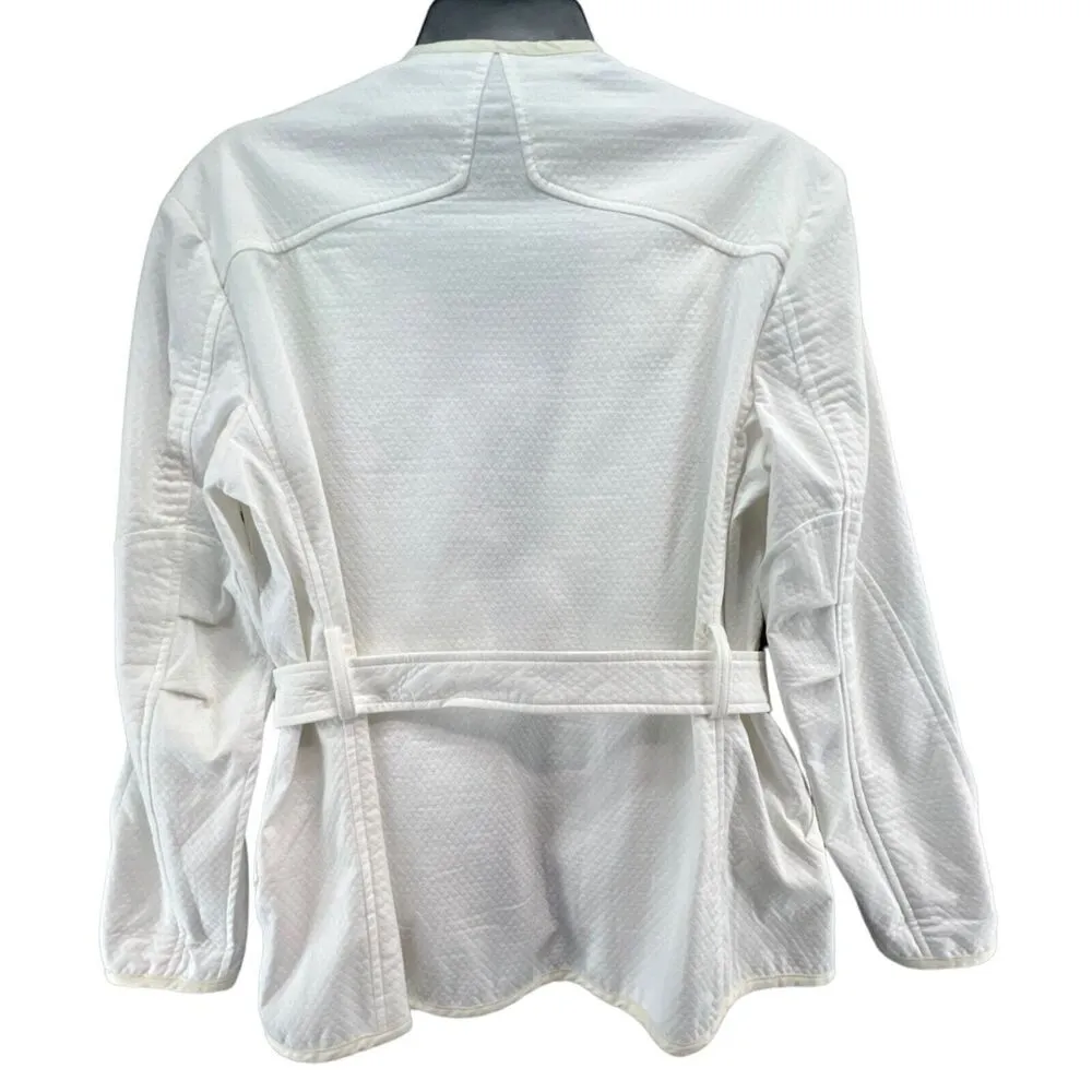 Rag & Bone Abby Jacket Womens XS White Cotton Relaxed Fit Open Belted Minimalist - Image 4