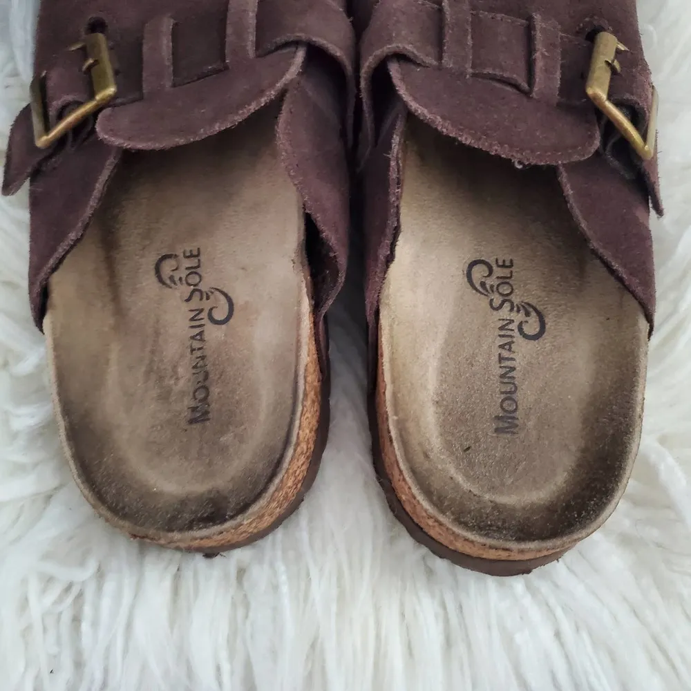 Mountain Sole Brown Leather Slide-On Clogs 9M - Image 8