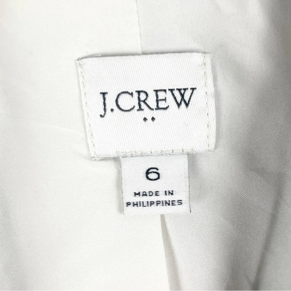 J. CREW Factory Wool Blend Black White Buffalo Check One Button Blazer, Size 6 - Image 3