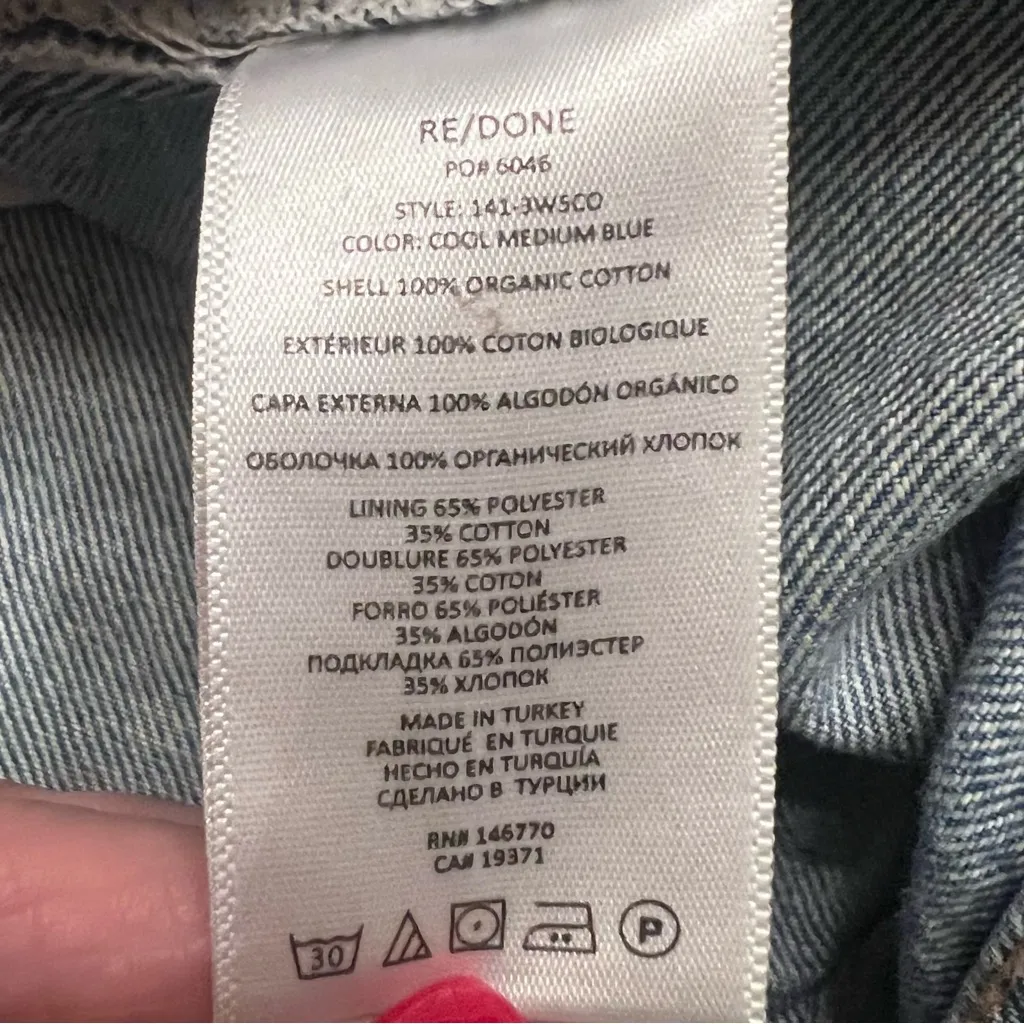 RE/DONE 50s Cutoff Raw Hem Button Fly Denim Shorts in Cool Medium Blue Size 24 - Image 14