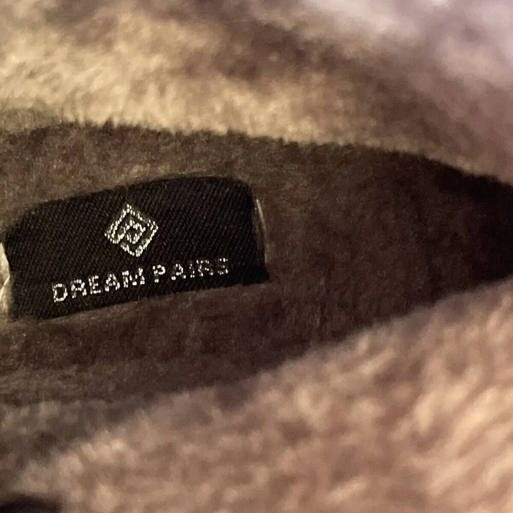 Dream Pairs Black, Grey Snow Boots Faux Leather Fur Women’s Sz 6 Winter Comfort - Image 14