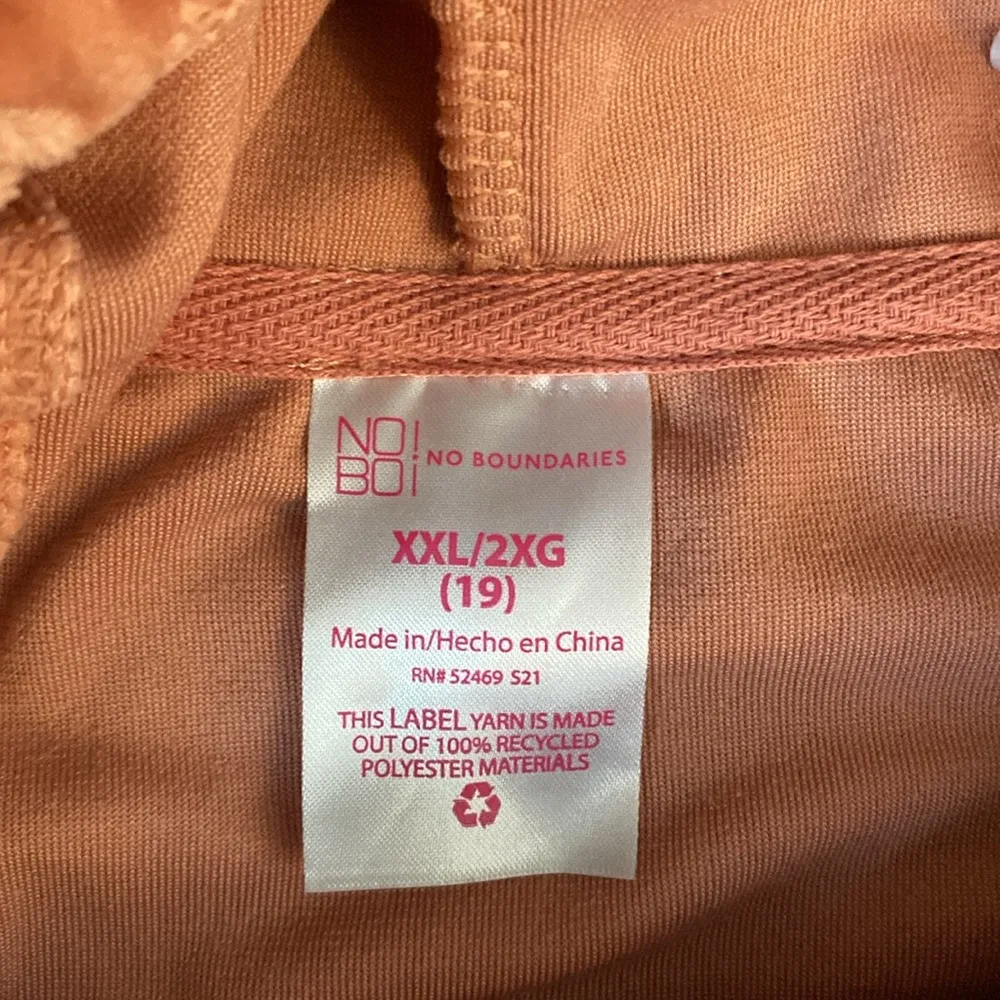 No Boundaries Coral Pink Velour Two Piece Tracksuit Set SIZE XL/XXL - Image 5