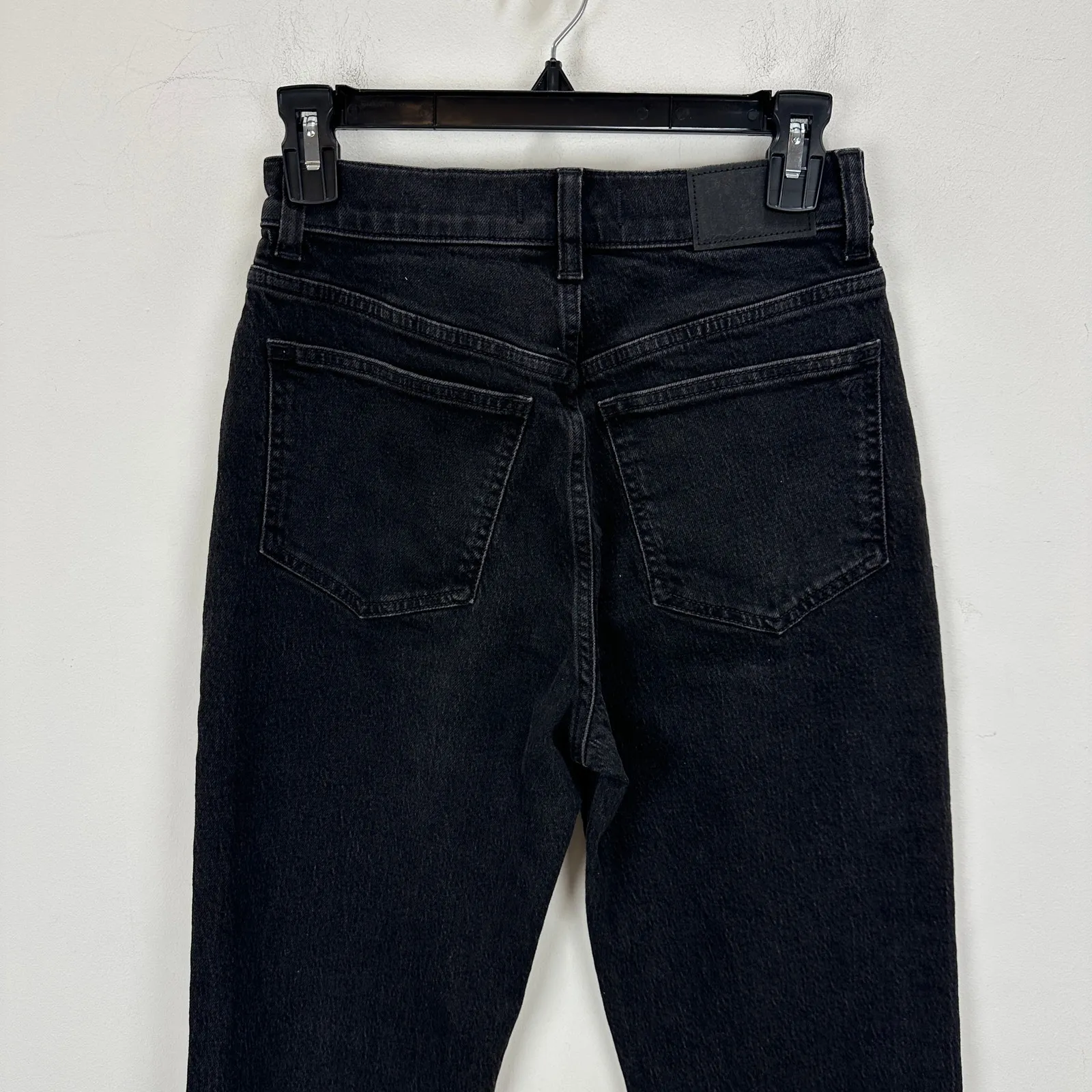 Madewell The 90s Straight Jean Belmere Wash Comfort Stretch Black US 25 NWT - Image 11