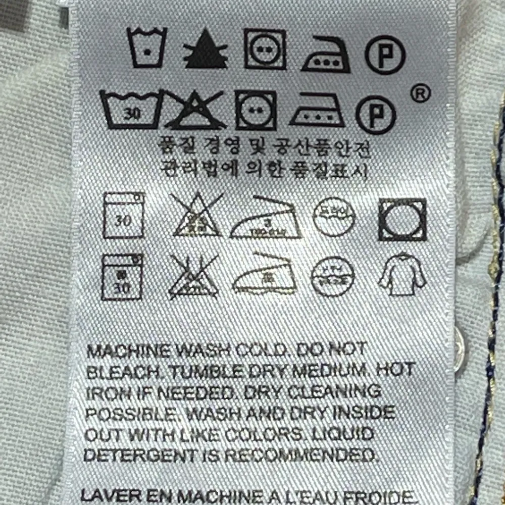 Levi's 501 Cut Off Jean Shorts Button Fly Cherry Embroidery Raw Hem Size 25 - Image 11