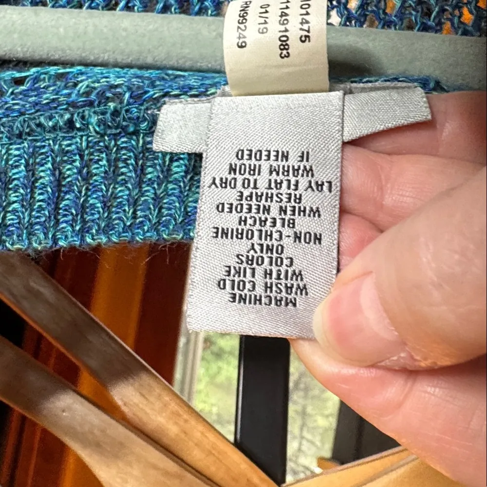 Catherines Vibrant Blue Open Knit Sweater Tunic Size 2X - Image 3