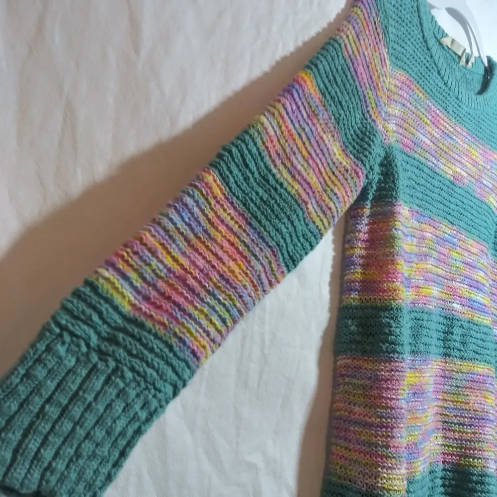 Soft Surroundings Serafina Sweater Multicolor Knit Striped Women's Sweater Sz PS - Image 4