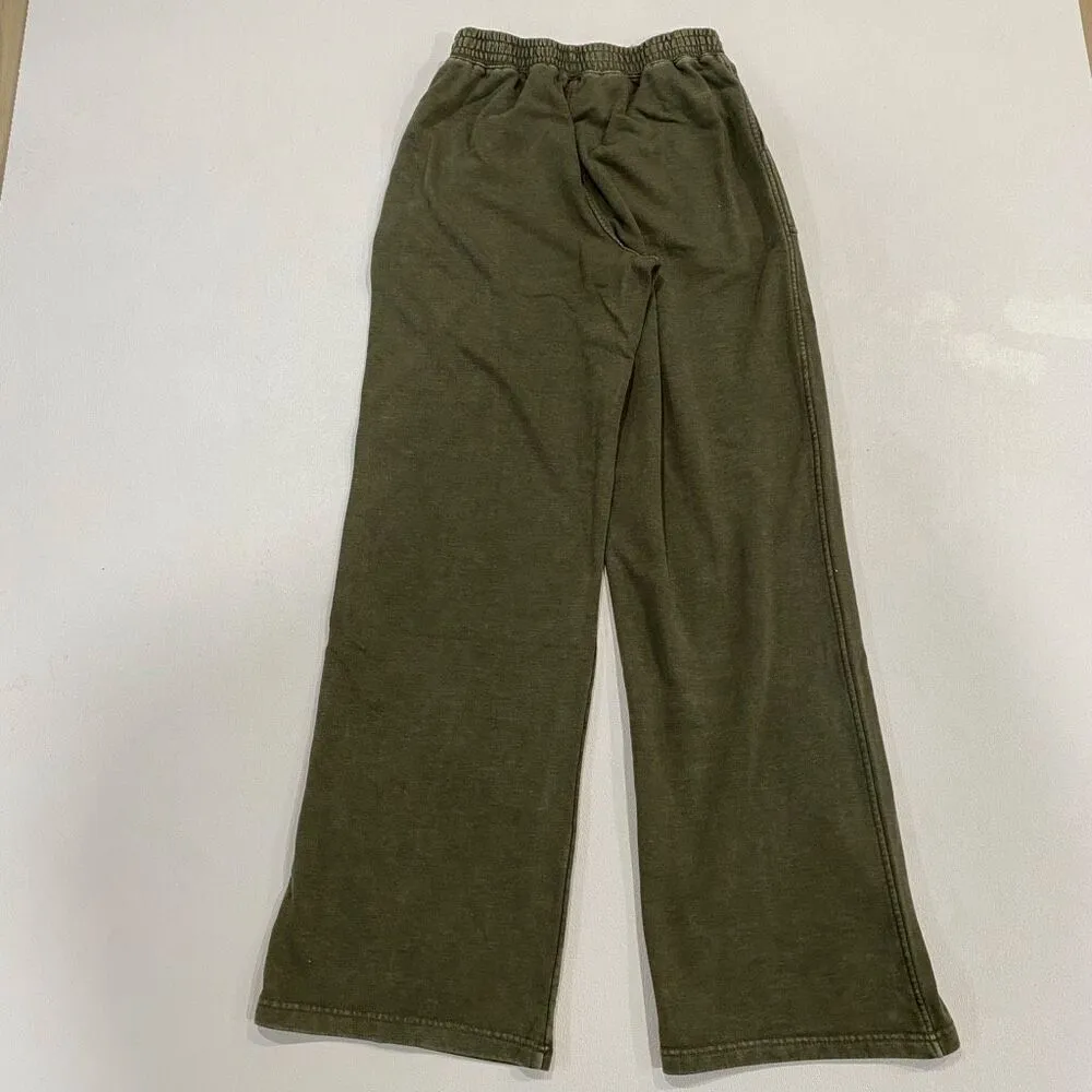 Rae Mode Olive Wide Leg Sweatpants Women’s Size M Cotton Blend Lounge Pants Size M - Image 2