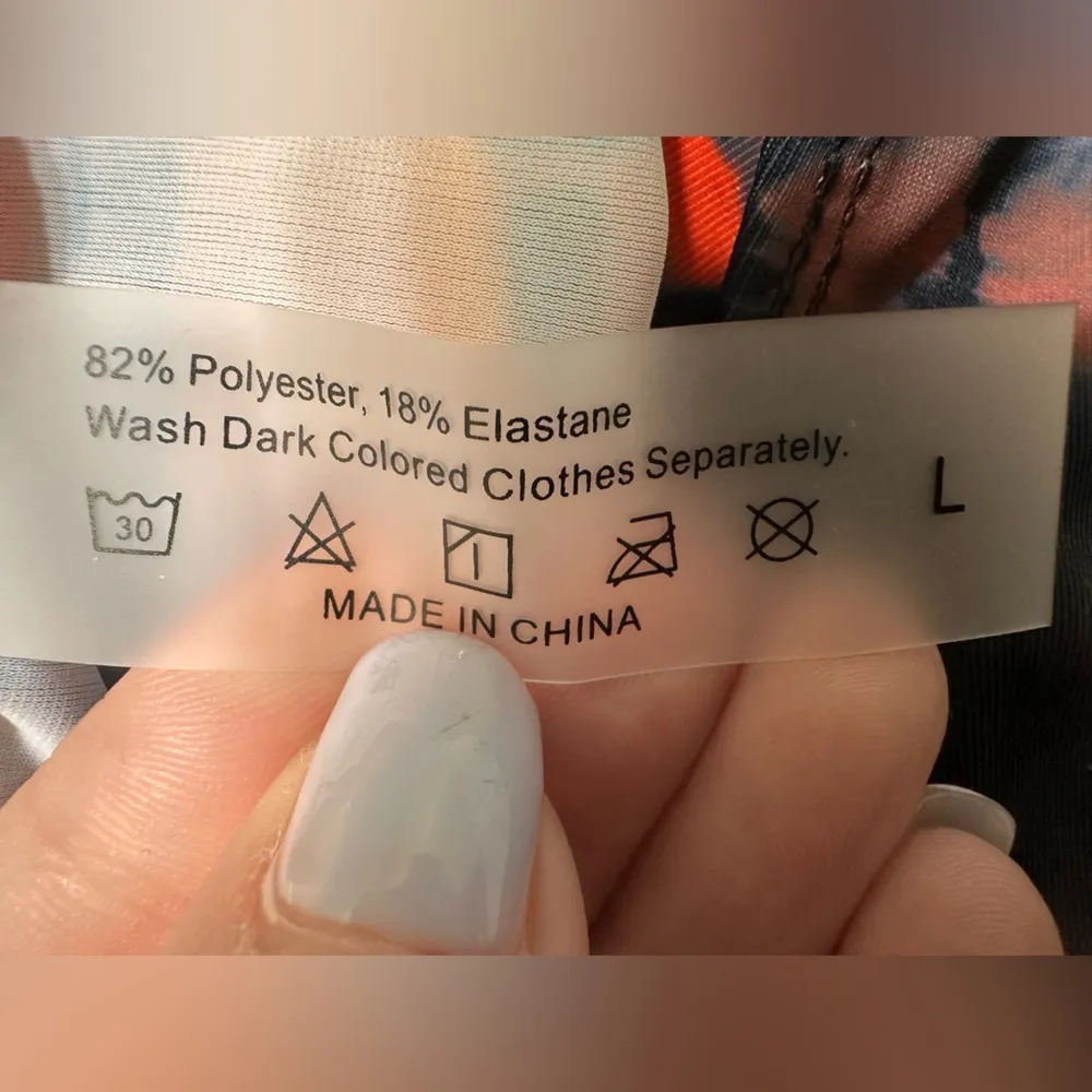 SHEIN Blue Red Tie Die String Bikini NWOT - Image 4