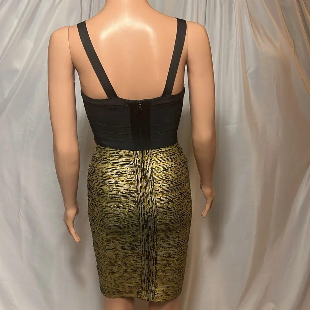 Aqua Bandage Bodycon Two Tone Mini Dress Size XS - Image 4