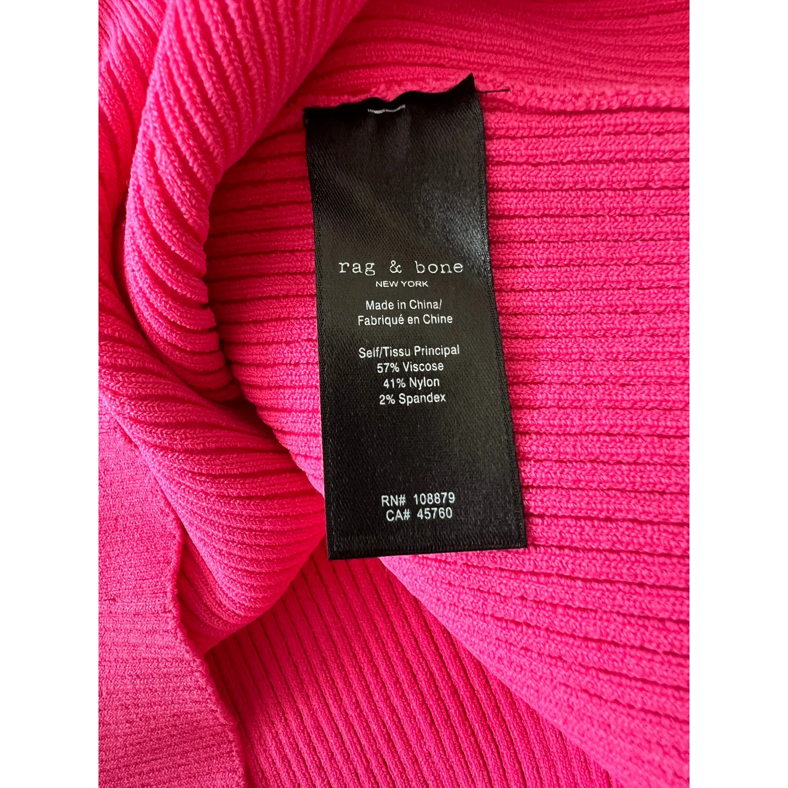 Rag & Bone Asher Rib Tank Dress Bubblegum Pink Barbie Small Stretchy Bodycon - Image 5