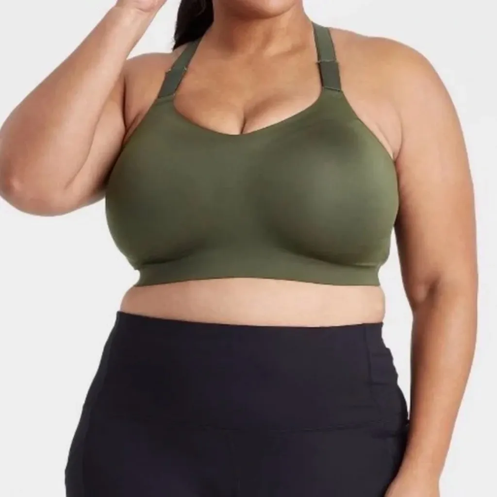 All in Motion High Support Sculpt Sports Bra Mauve Racerback Size XL Activewear - Image 3