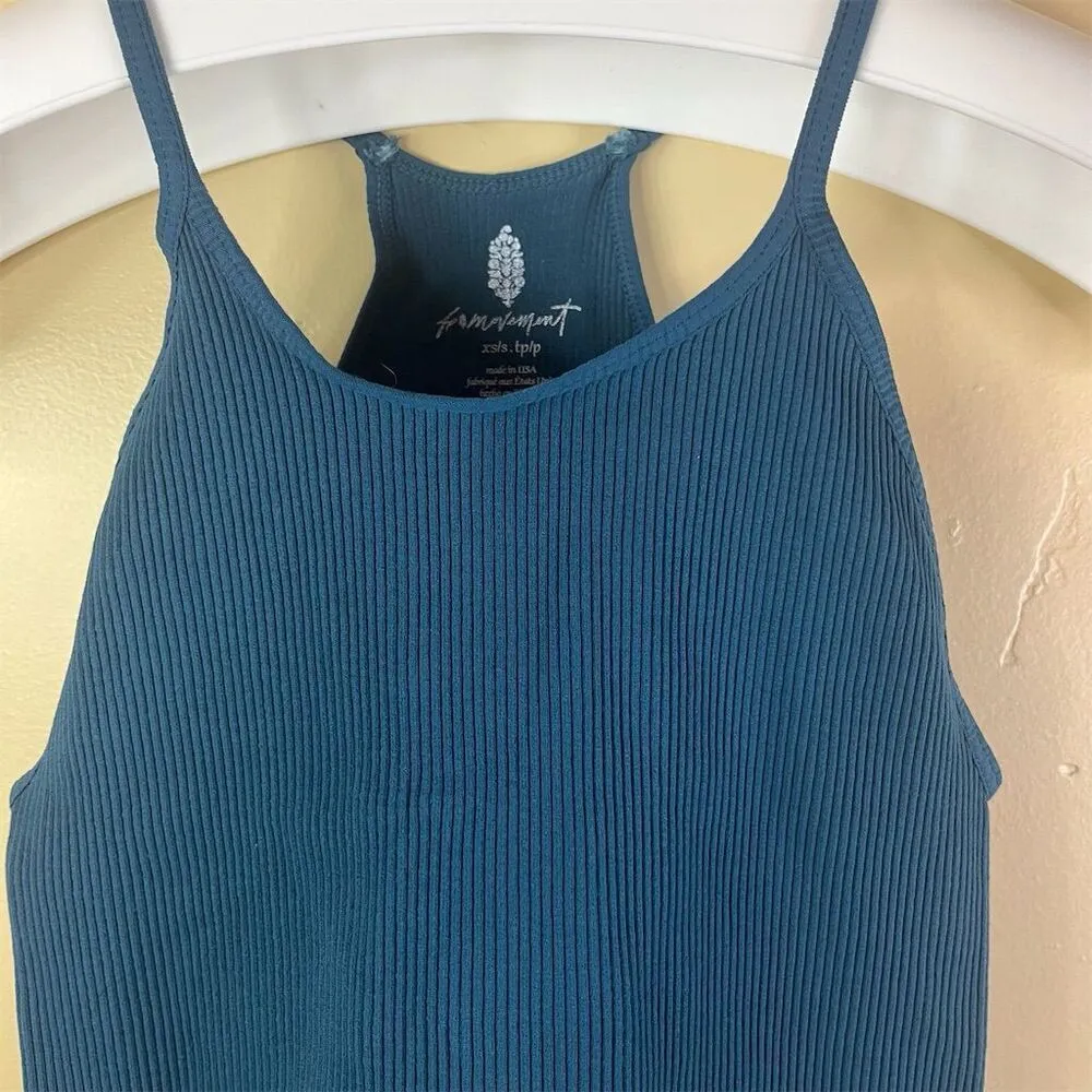 Free People Movement Happiness Runs Women's XS/Small Blue Racerback Tank Active‎ Size undefined - Image 4