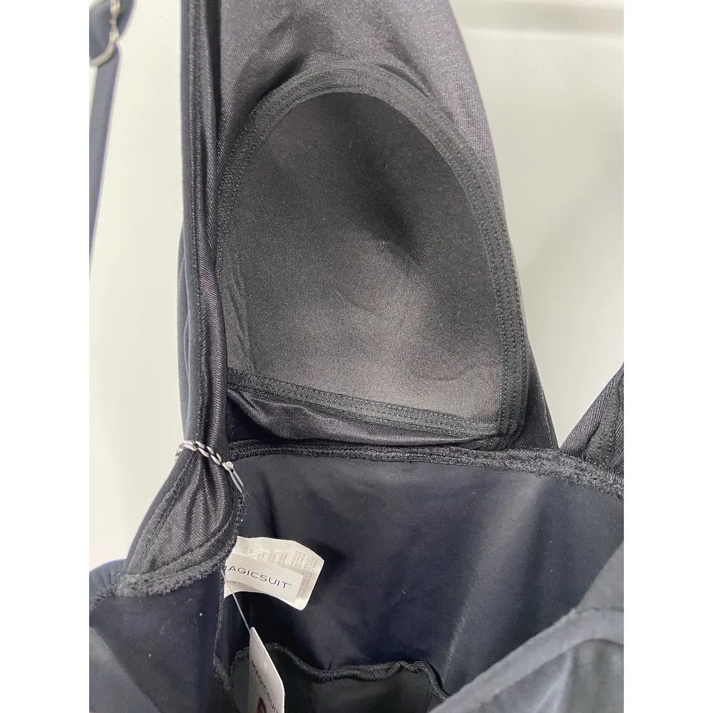 Magicsuit Solid Black Celine One Piece Skirted V-neck Swimsuit Size 16 NWT - Image 5